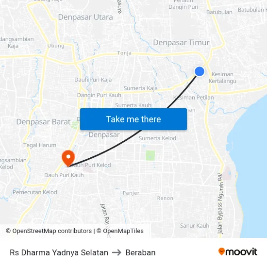 Rs Dharma Yadnya Selatan to Beraban map