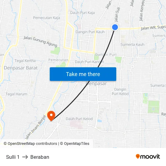 Sulli 1 to Beraban map