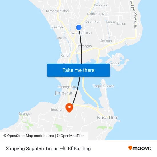 Simpang Soputan Timur to Bf Building map