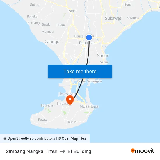 Simpang Nangka Timur to Bf Building map