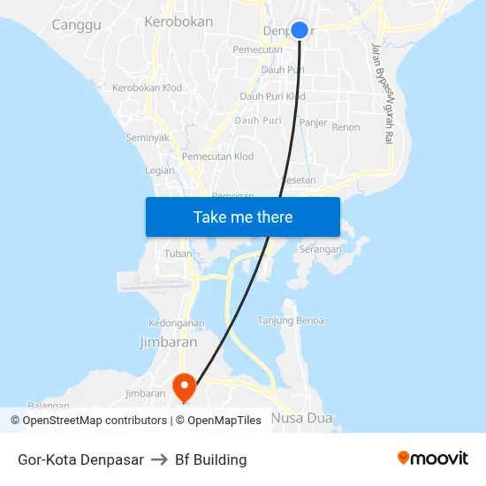 Gor-Kota Denpasar to Bf Building map
