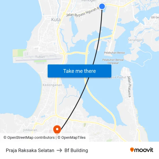 Praja Raksaka Selatan to Bf Building map