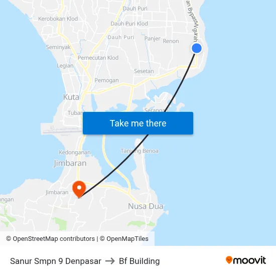 Sanur Smpn 9 Denpasar to Bf Building map