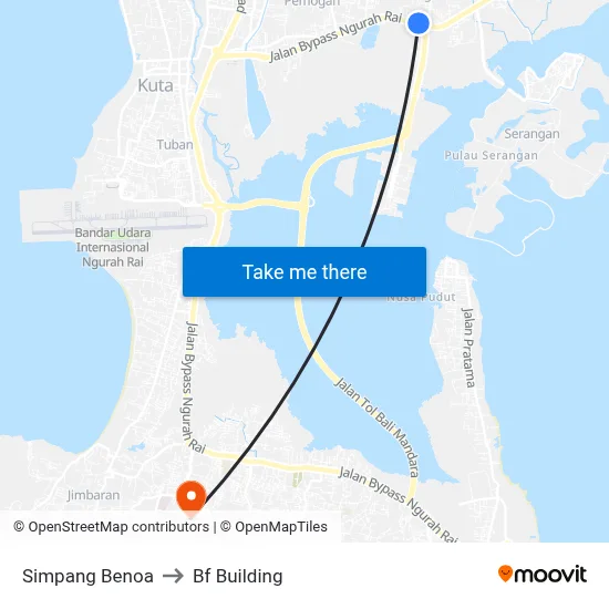 Simpang Benoa to Bf Building map