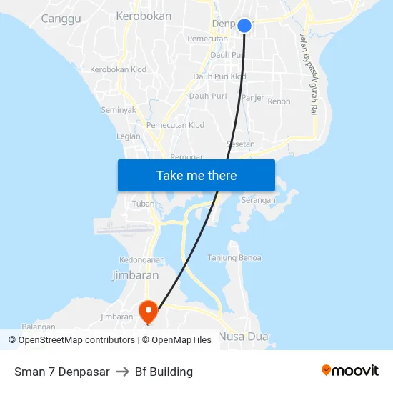 Sman 7 Denpasar to Bf Building map