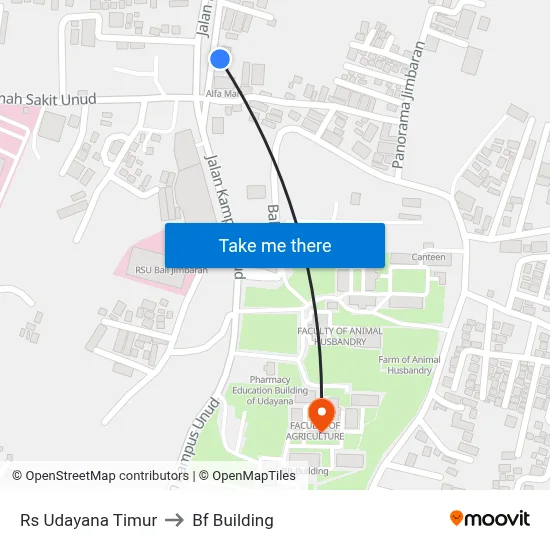 Rs Udayana Timur to Bf Building map