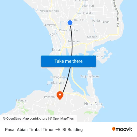Pasar Abian Timbul Timur to Bf Building map