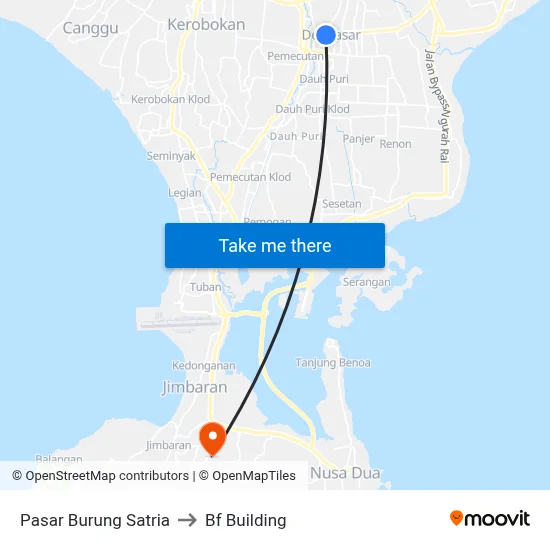 Pasar Burung Satria to Bf Building map
