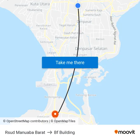 Rsud Manuaba Barat to Bf Building map