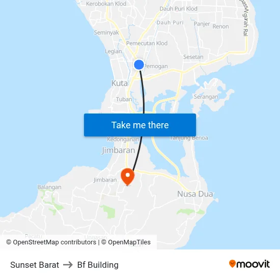 Sunset Barat to Bf Building map