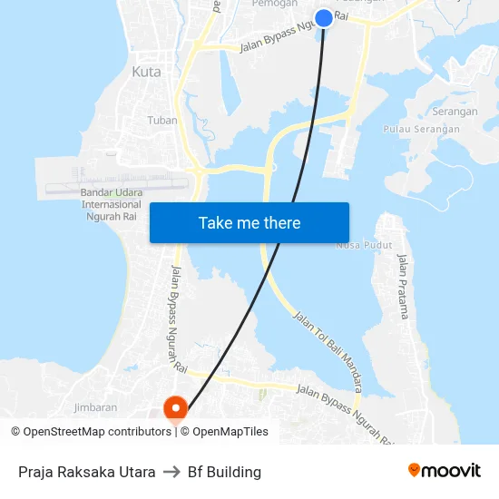 Praja Raksaka Utara to Bf Building map