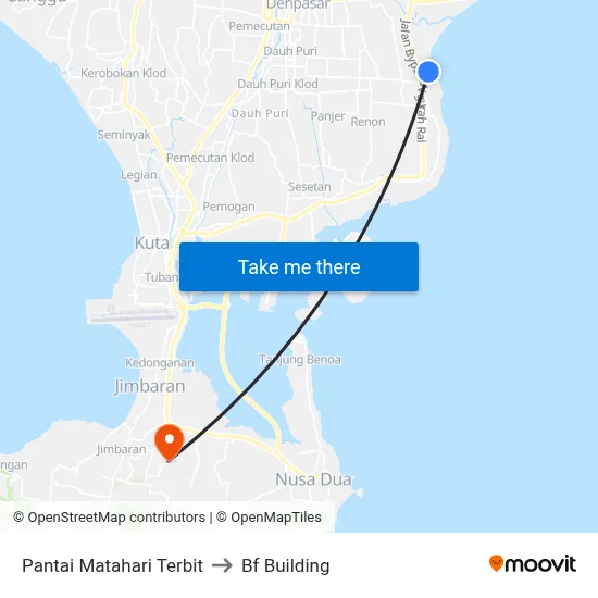 Pantai Matahari Terbit to Bf Building map