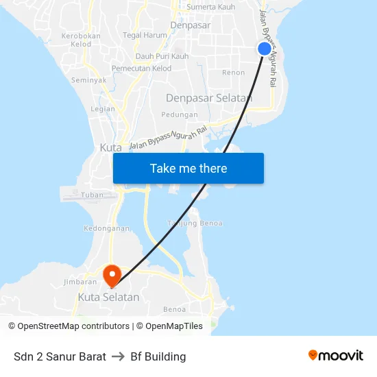 Sdn 2 Sanur Barat to Bf Building map