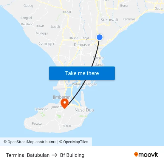 Terminal Batubulan to Bf Building map