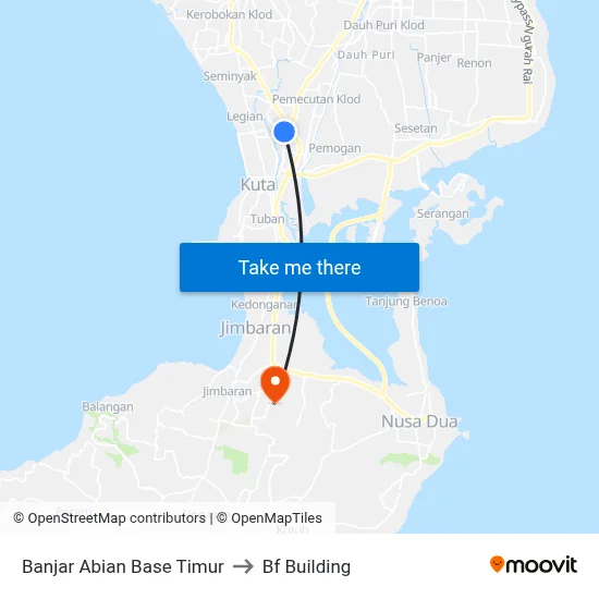 Banjar Abian Base Timur to Bf Building map