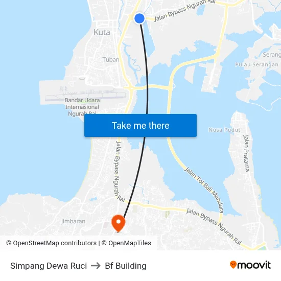 Simpang Dewa Ruci to Bf Building map