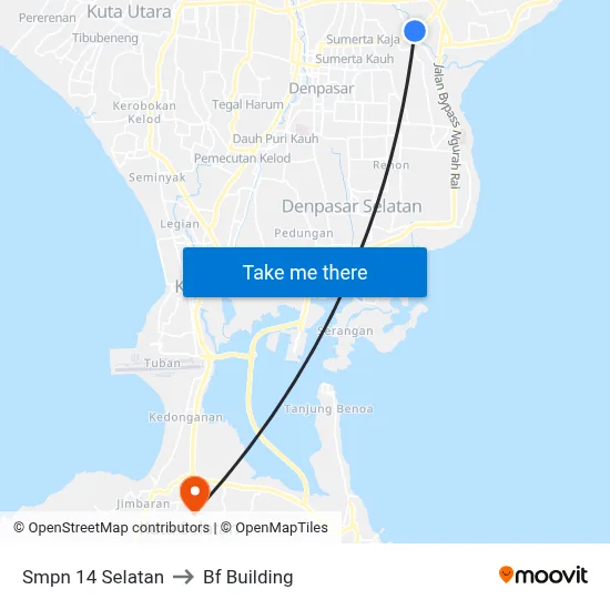 Smpn 14 Selatan to Bf Building map