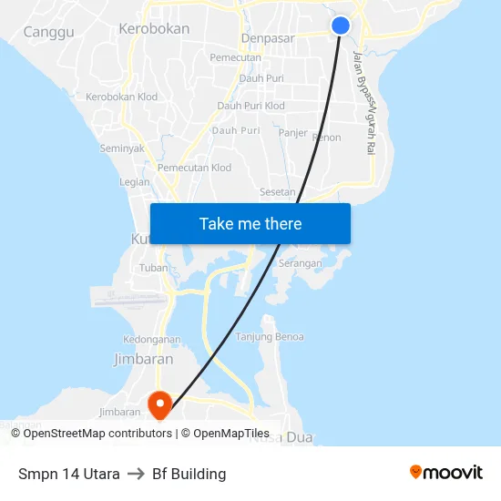 Smpn 14 Utara to Bf Building map