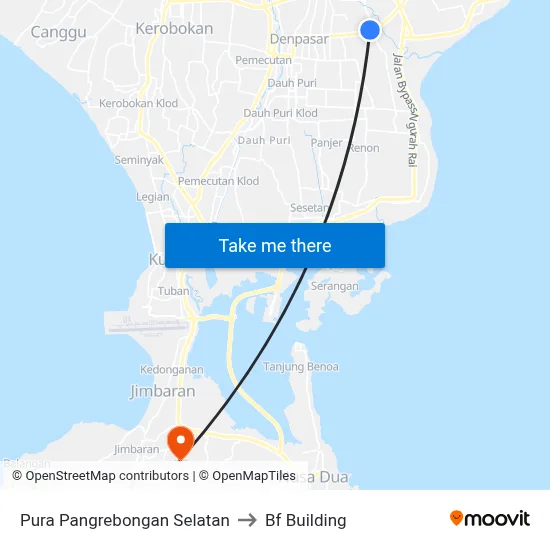 Pura Pangrebongan Selatan to Bf Building map