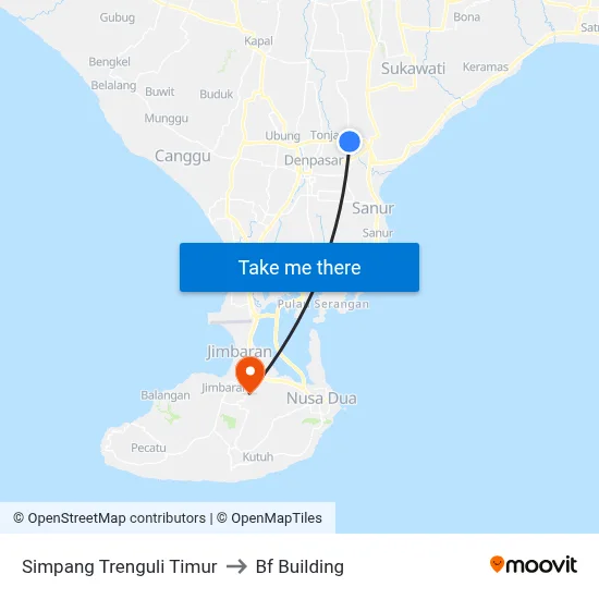 Simpang Trenguli Timur to Bf Building map