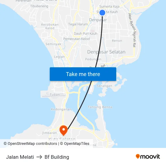 Jalan Melati to Bf Building map