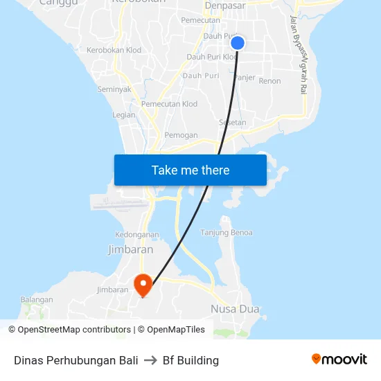 Dinas Perhubungan Bali to Bf Building map