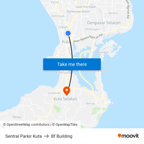 Sentral Parkir Kuta to Bf Building map