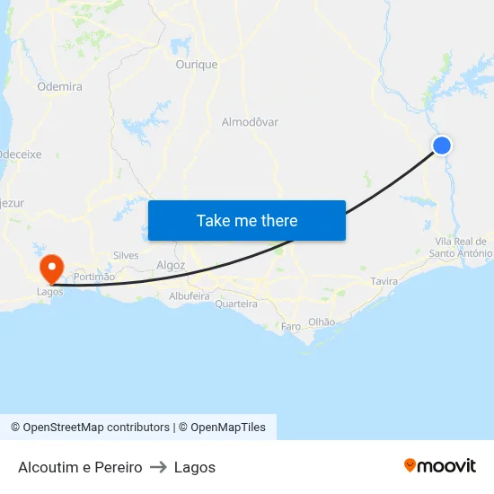 Alcoutim e Pereiro to Lagos map