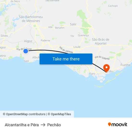 Alcantarilha e Pêra to Pechão map