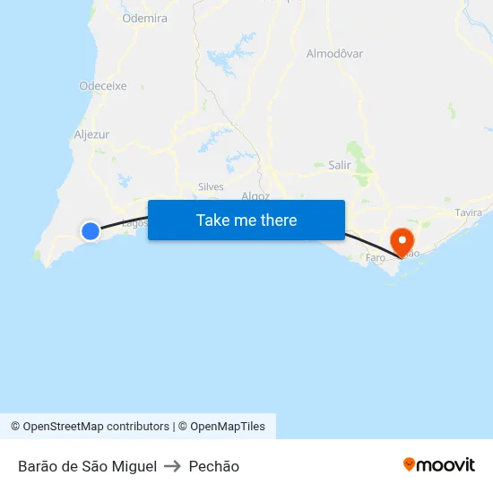 Barão de São Miguel to Pechão map