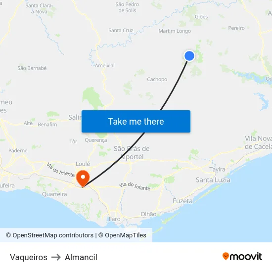 Vaqueiros to Almancil map