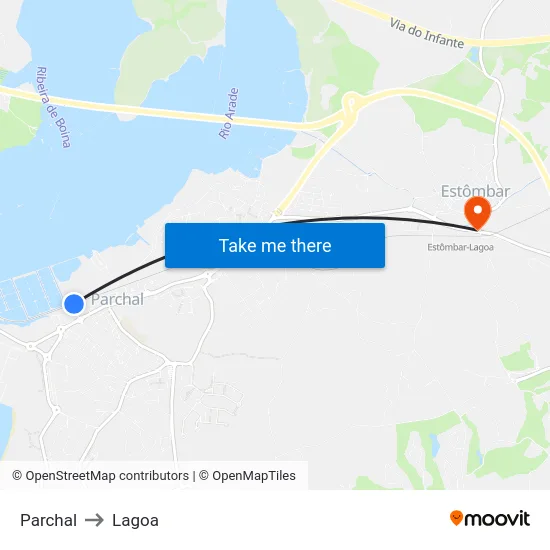 Parchal to Lagoa map