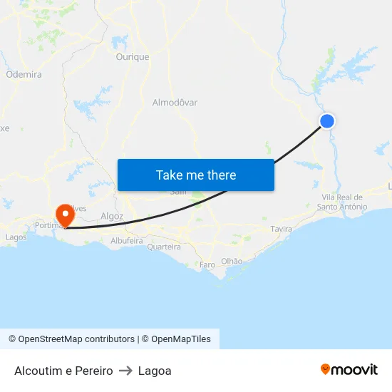 Alcoutim e Pereiro to Lagoa map