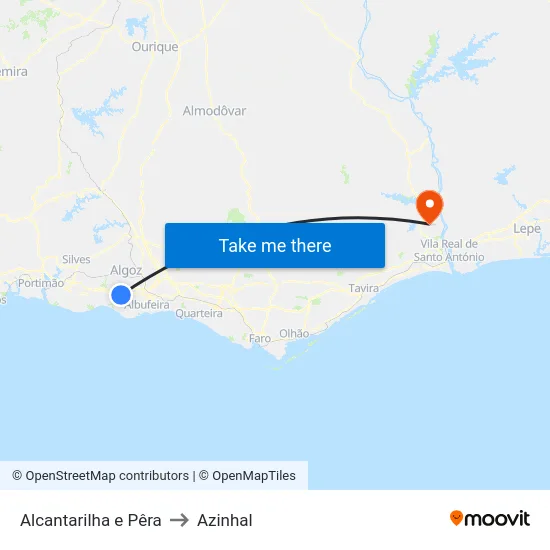 Alcantarilha e Pêra to Azinhal map