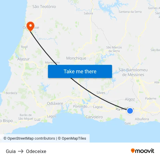Guia to Odeceixe map