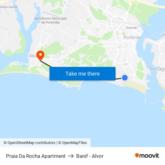 Praia Da Rocha Apartment to Banif - Alvor map