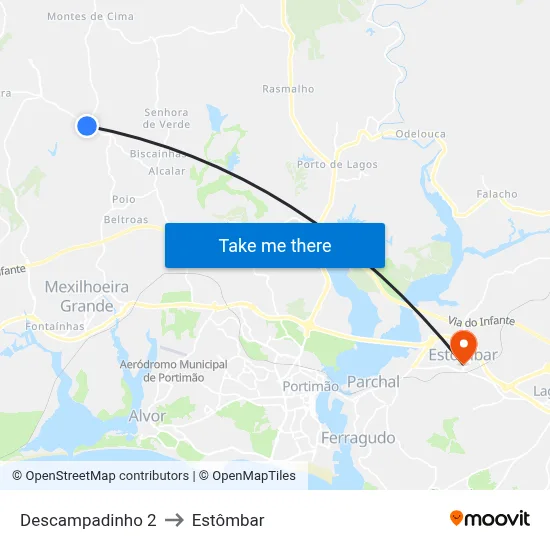 Descampadinho 2 to Estômbar map