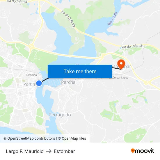 Largo F. Maurício to Estômbar map