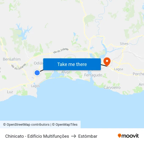 Chinicato - Edifício Multifunções to Estômbar map