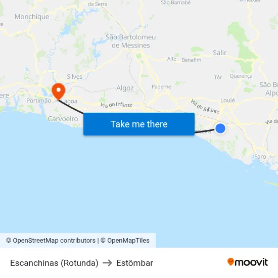 Escanchinas (Rotunda) to Estômbar map