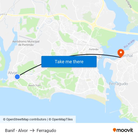 Banif - Alvor to Ferragudo map