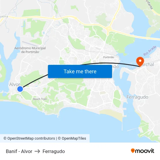 Banif - Alvor to Ferragudo map