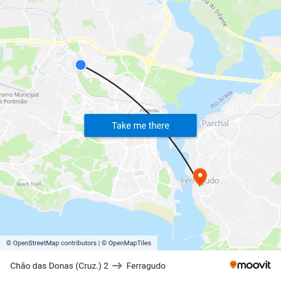 Chão das Donas (Cruz.) 2 to Ferragudo map