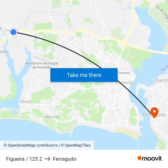 Figueira / 125 2 to Ferragudo map