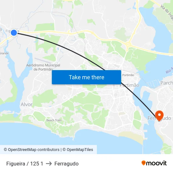 Figueira / 125 1 to Ferragudo map