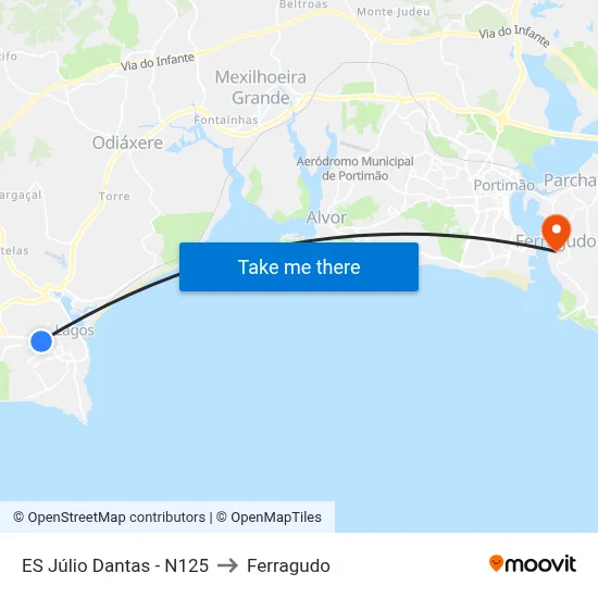 ES Júlio Dantas - N125 to Ferragudo map