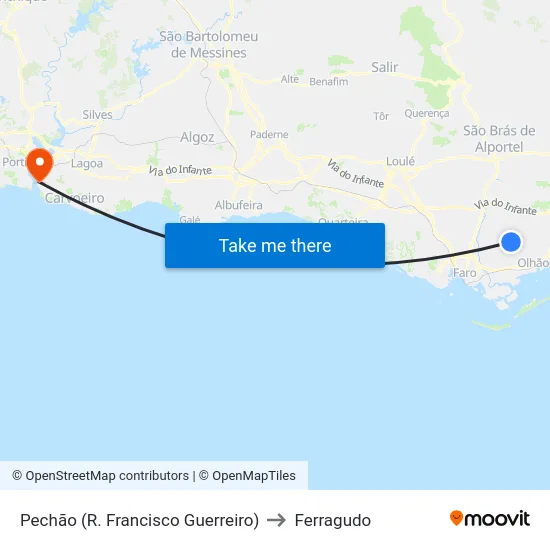Pechão (R. Francisco Guerreiro) to Ferragudo map