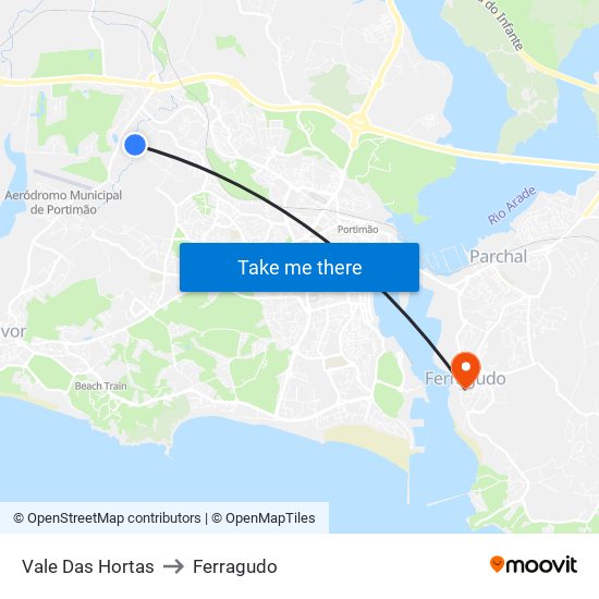 Vale Das Hortas to Ferragudo map