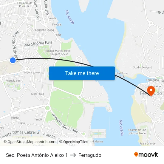 Sec. Poeta António Aleixo 1 to Ferragudo map