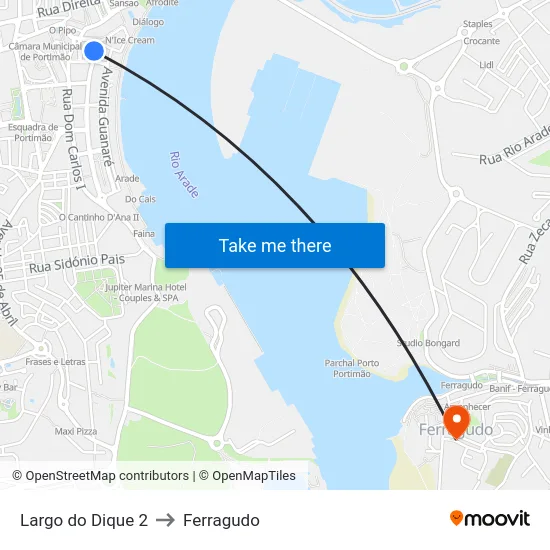 Largo do Dique 2 to Ferragudo map